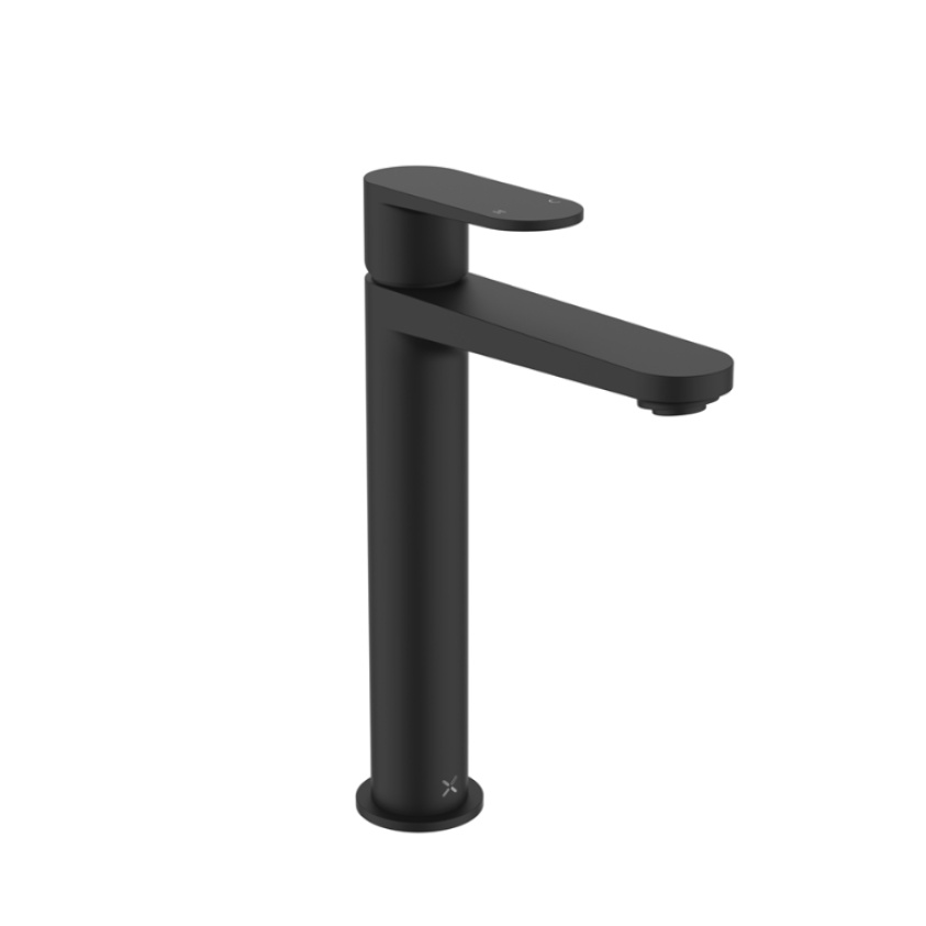 Product Cut out image of the Crosswater Drift Matt Black Tall Basin Monobloc